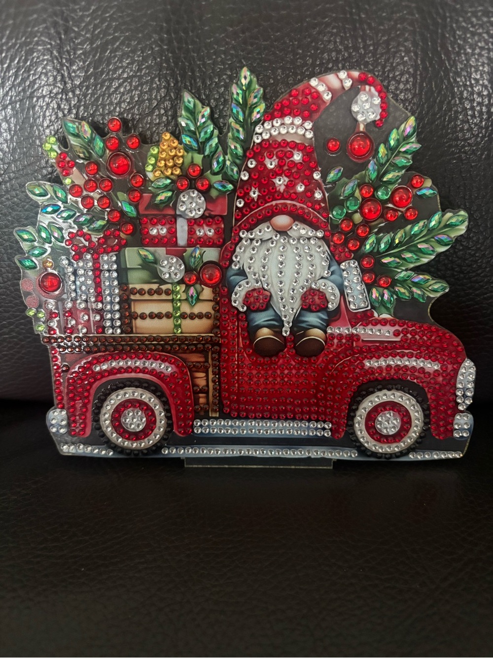 Hand Crafted Christmas Gnome Vintage Red Truck Decorative Accent - Picture 5 of 5
